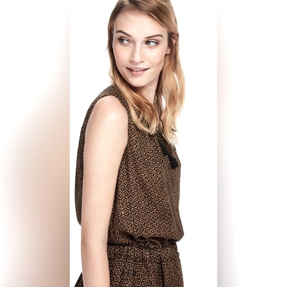 Maison Scotch | Scotch & Soda Sleeveless Tiered Geometric Mini Dress w Tassels - Picture 5 of 8